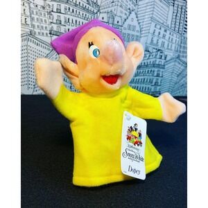 VINTAGE Walt Disney World Dopey 11" Hand Puppet Snow White & Seven Dwarfs TAG!